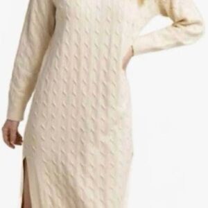 Southern Tide Cream Long Sleeve Dress